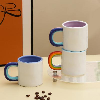 Rainbow colorful one piece mugs coffee roasters milk tea mug